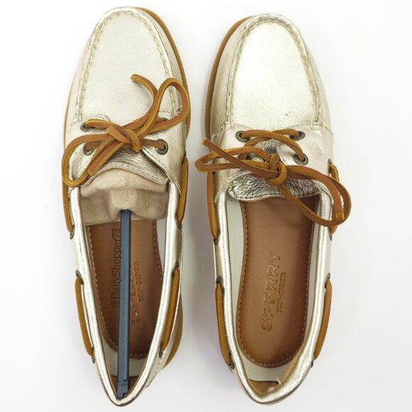 Sperry Top-Sider Platinum “Rudder” Women's Leather and Suede Boat Shoes - Picture 2 of 9